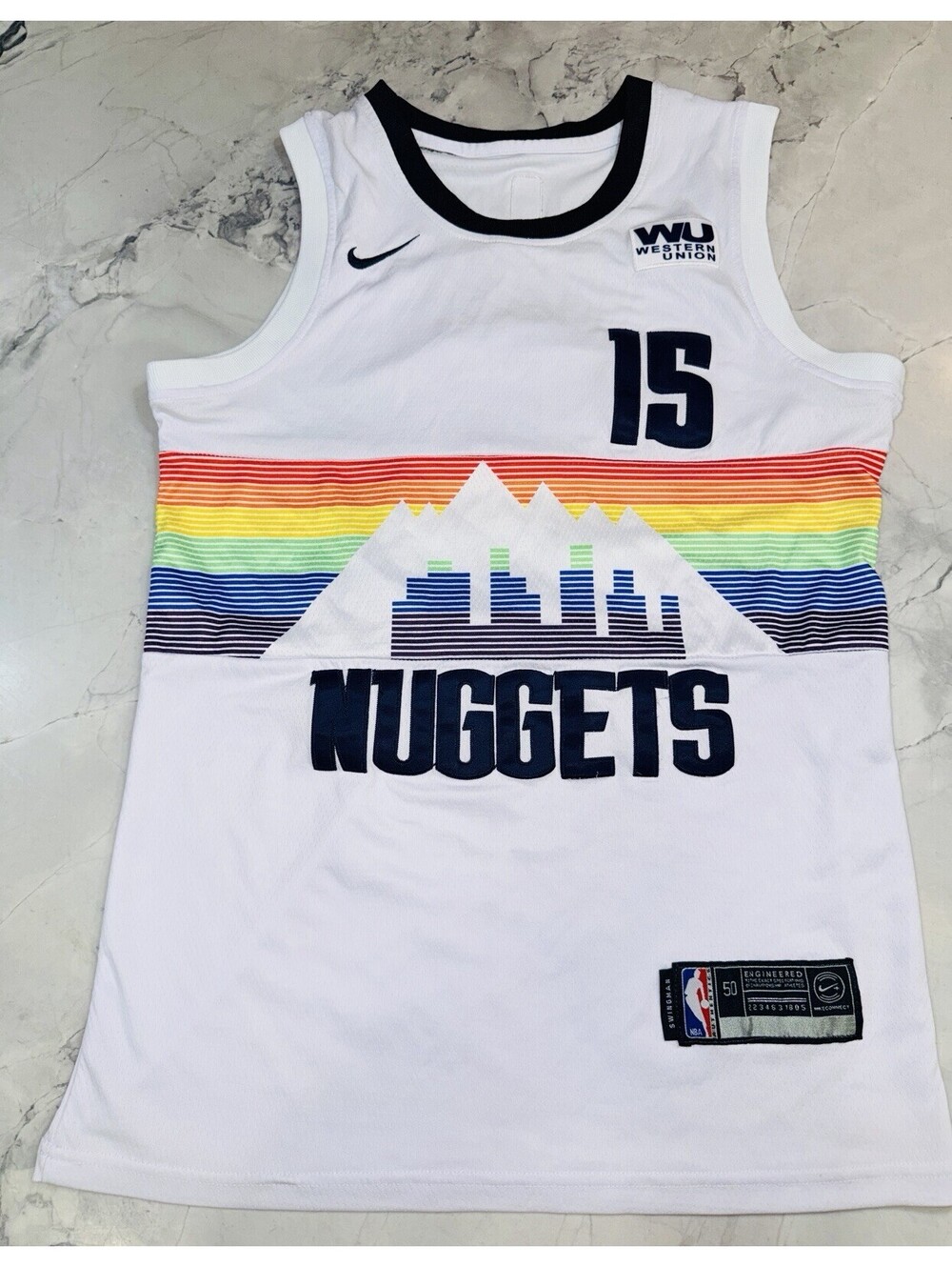 Nike Nikola Jokic Denver Nuggets 2018-19 City Edition Rainbow Swingman Jersey 50